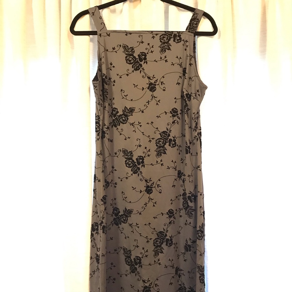 Purple and black flowered dress